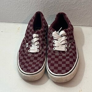 Vans Burgundy Checkered Sneakers